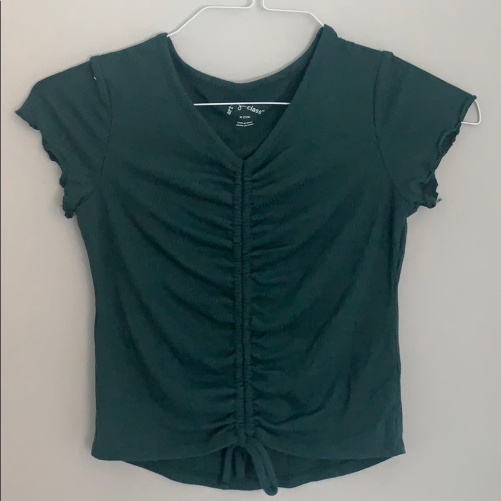 girls emerald green cinched top